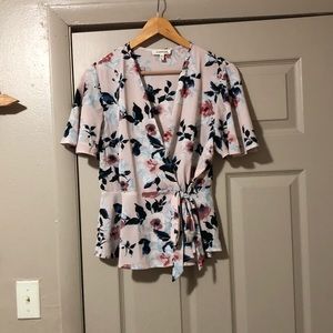 Cute pink wrap shirt